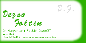 dezso foltin business card